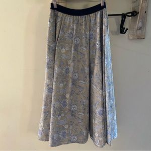 Anna Maria Paletti gray and blue floral maxi skirt